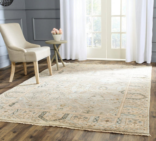 SAFAVIEH Oushak Collection Area Rug - 6' x 9', Grey & Ivory, Hand-Knotted Traditional Oriental Wool