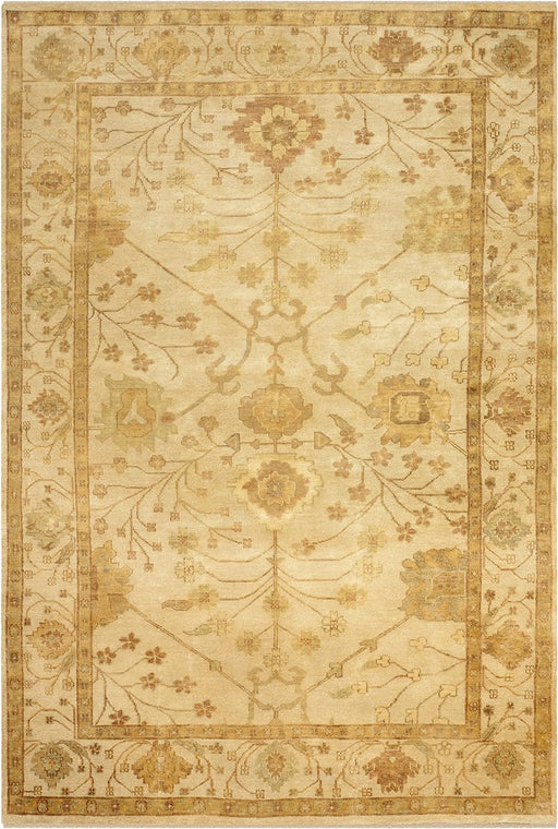 SAFAVIEH Oushak Collection Area Rug - 6' x 9', Ivory & Ivory, Hand-Knotted Traditional Oriental Wool, Ideal for High Traffic Areas in Living Room, Bedroom