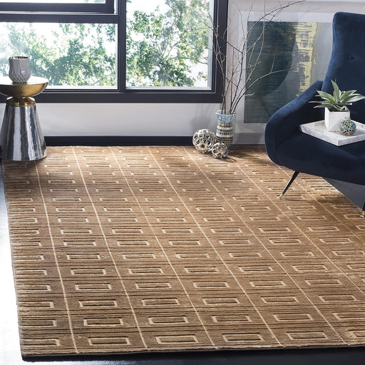SAFAVIEH Mirage Collection Area Rug - 6' x 9', Camel, Handmade Modern Viscose, Ideal for High Traffic Areas in Living Room, Bedroom
