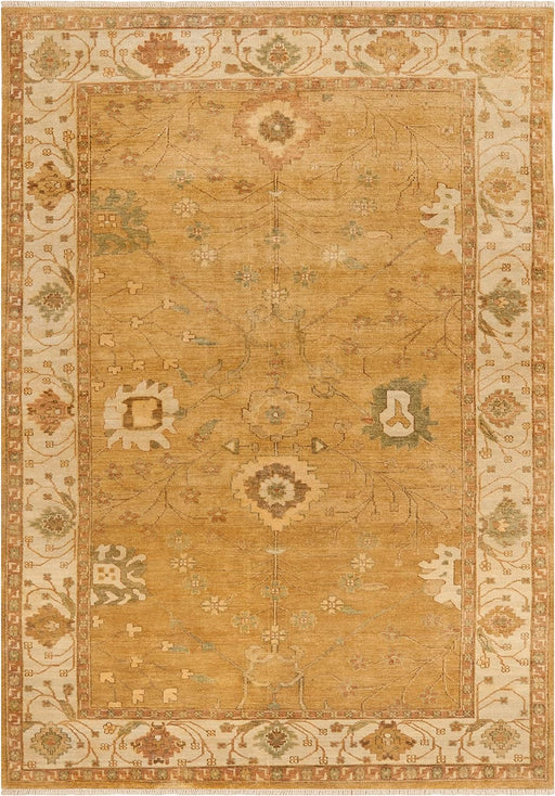 SAFAVIEH Oushak Collection Area Rug - 6' x 9', Gold & Ivory, Hand-Knotted Traditional Oriental Wool, Ideal for High Traffic Areas in Living Room, Bedroom