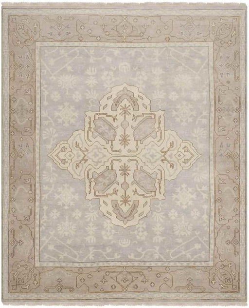 SAFAVIEH Oushak Collection Area Rug - 6' x 9', Light Blue & Brown, Hand-Knotted Traditional Oriental Wool, Ideal for High Traffic Areas in Living Room, Bedroom