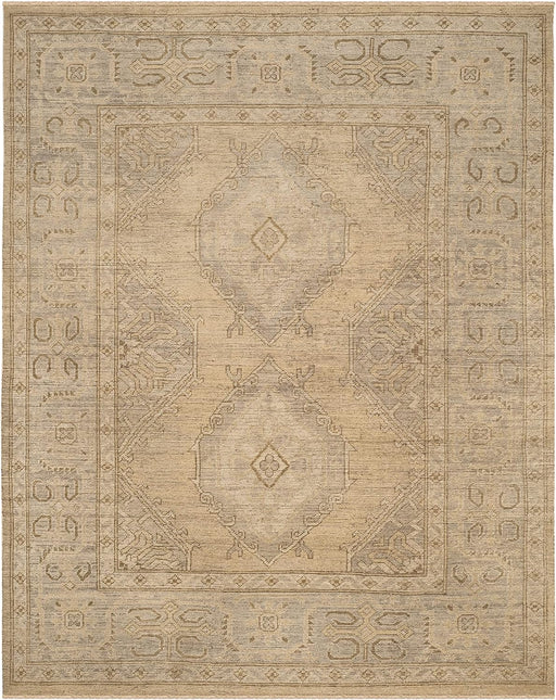SAFAVIEH Izmir Collection Area Rug - 6' x 9', Gold & Grey, Hand-Knotted Traditional New Zealand Wool, Ideal for High Traffic Areas in Living Room, Bedroom