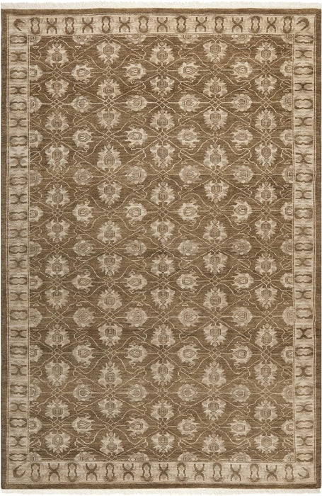 SAFAVIEH Oushak Collection Area Rug - 6' x 9', Brown, Hand-Knotted Traditional Oriental Wool, Ideal for High Traffic Areas in Living Room, Bedroom