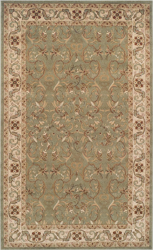 4' x 6' Green Traditional Floral Indoor Area Rug by Superior