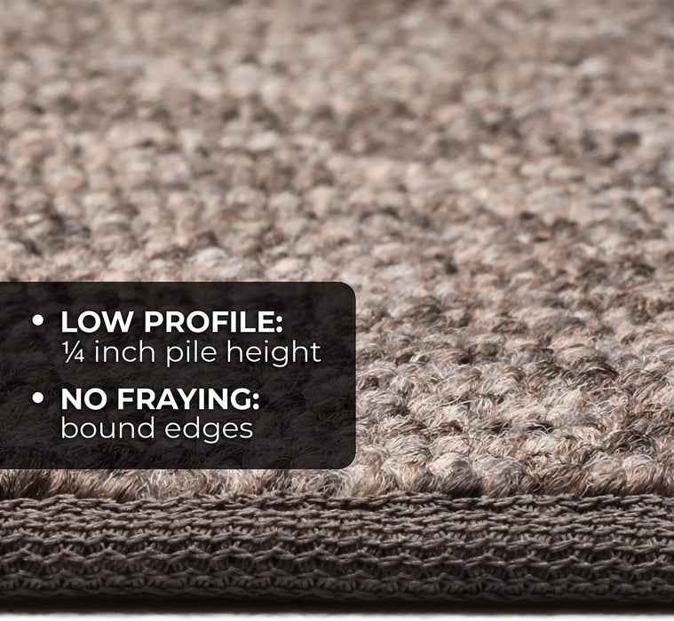 House, Home and More Skid-Resistant Carpet Indoor Area Rug Floor Mat - Pebble Gray - 4 Feet X 4 Feet