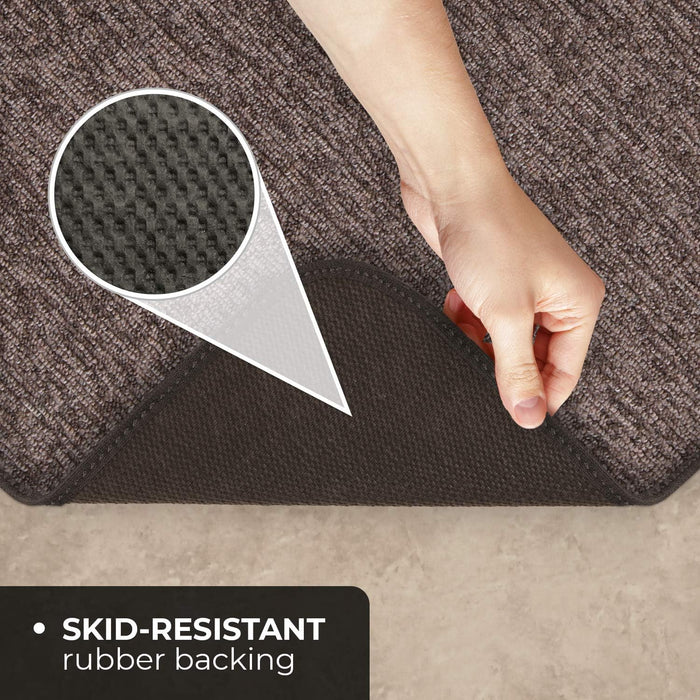 House, Home and More Skid-Resistant Carpet Indoor Area Rug Floor Mat - Pebble Gray - 4 Feet X 4 Feet