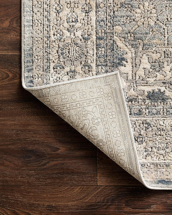 Loloi II Teagan Collection TEA-04 Sky / Natural 2'-8" x 4', .25" Thick, Accent Rug, Soft, Durable, Neutral, Woven, Low Pile, Non-Shedding, Easy Clean, Living Room Rug