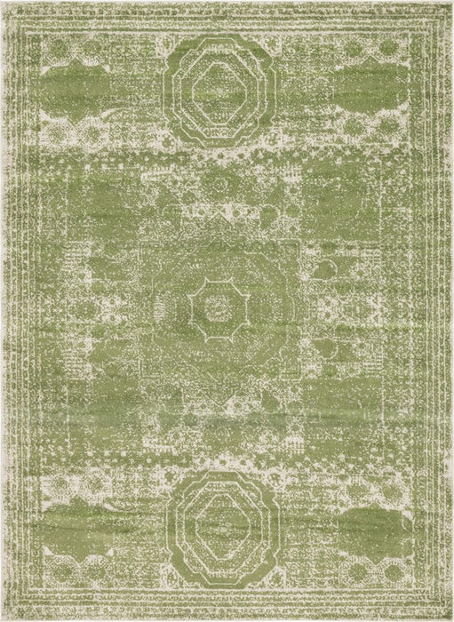 7' 10" x 11' Green/ Ivory Area Rug By Unique Loom