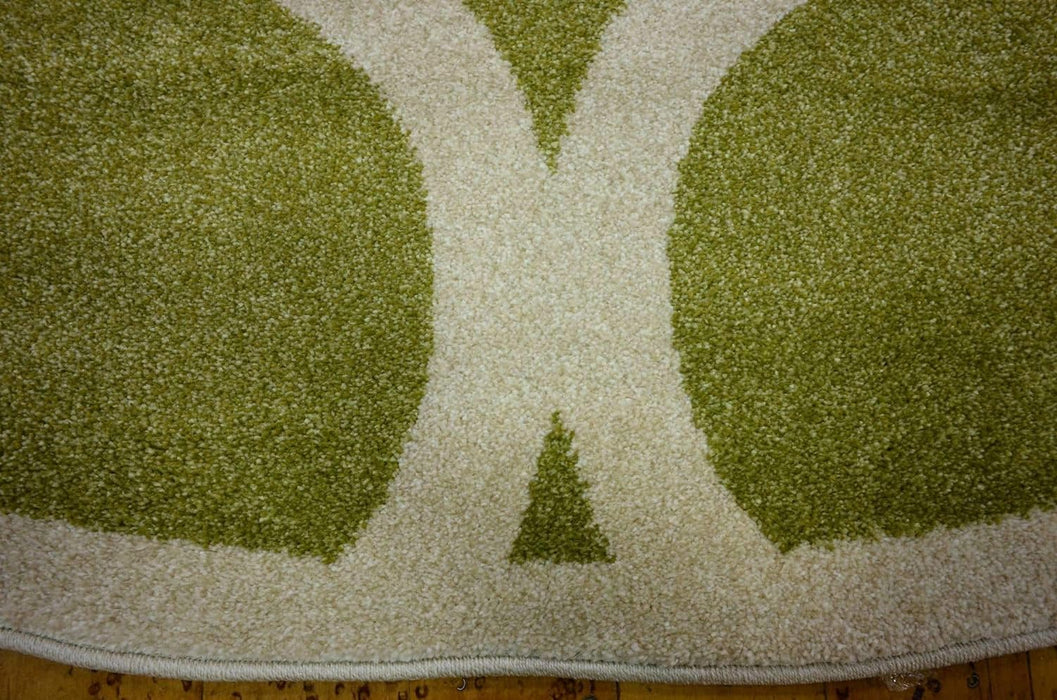 8' 0 x 8' 0 Round Rug Lattice Green Trellis Moroccan By Unique Loom