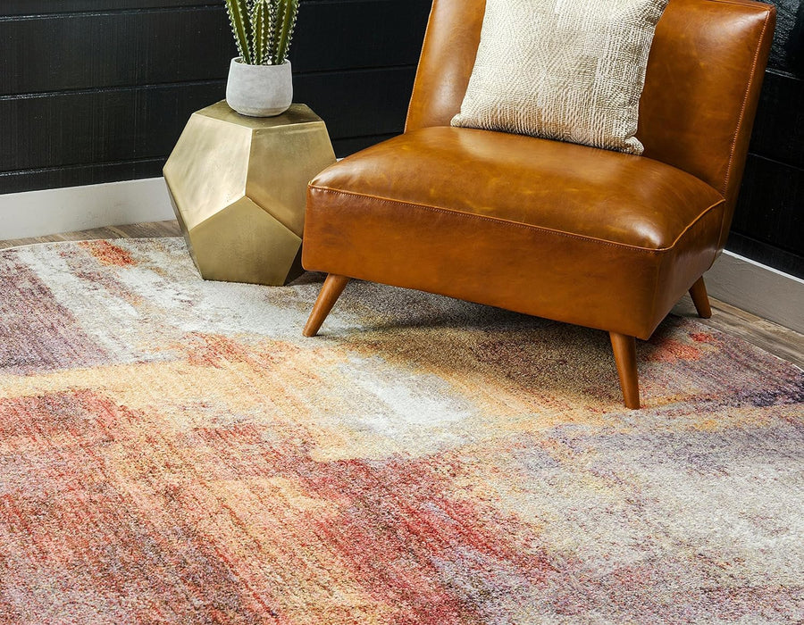 Size: 8' 0" x 8' 0" Color: Multi/ Beige Eclectic Abstract Modern, Vibrant & Pastel Hues Area Rug By Unique Loom