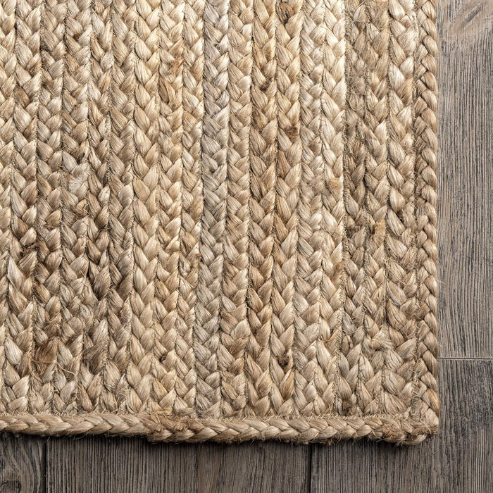 6' Round, Natural Hand Woven Farmhouse Jute Area Rug By nuLOOM