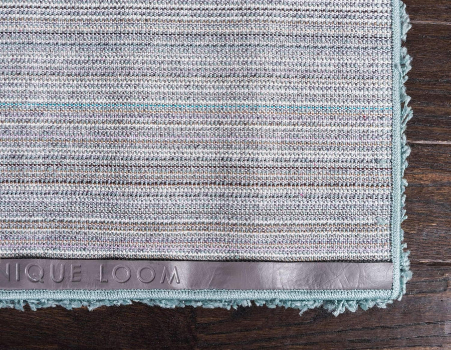 Unique Loom Solid Shag Collection Area Rug (8' x 11' Rectangle, Light Slate Blue)