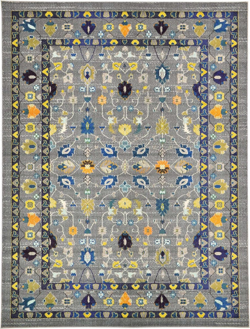 New Area Rug - Traditional - Retro -Floral - Vibrant - Carpet - Collection (9' 0 x 12' 0 - Colors Gray - Rectangle)