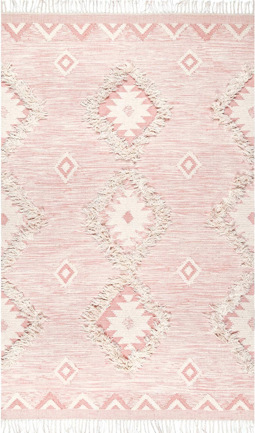 nuLOOM Savannah Moroccan Tasseled Wool Area Rug, 3x5, Pink