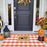 Orange and White Plaid Rug - Indoor Outdoor Hand-Woven Washable Doormat for Fall Front Door Decoration, Porch, Entryway, Farmhouse, Autumn, Thanksgiving (Orange and White Plaid, 4' × 6')