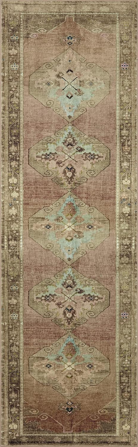 Loloi Magnolia Home by Joanna Gaines x Sinclair SIN-06 Collection 2'-3" x 3'-9" Clay/Tobacco Rectangular 0.25" Thick Machine Washable Accent Rug
