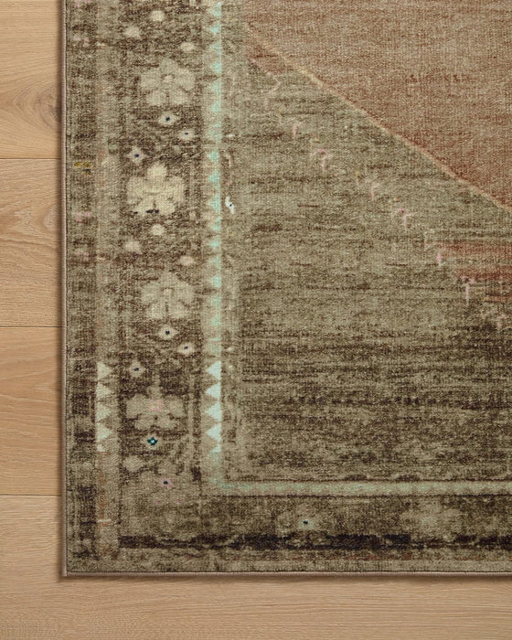 Loloi Magnolia Home by Joanna Gaines x Sinclair SIN-06 Collection 2'-3" x 3'-9" Clay/Tobacco Rectangular 0.25" Thick Machine Washable Accent Rug