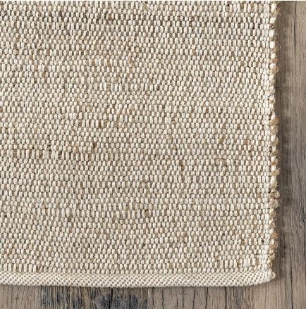 2' 6" x 8' Natural Handwoven Solid Jute Cotton Blend by nuLOOM
