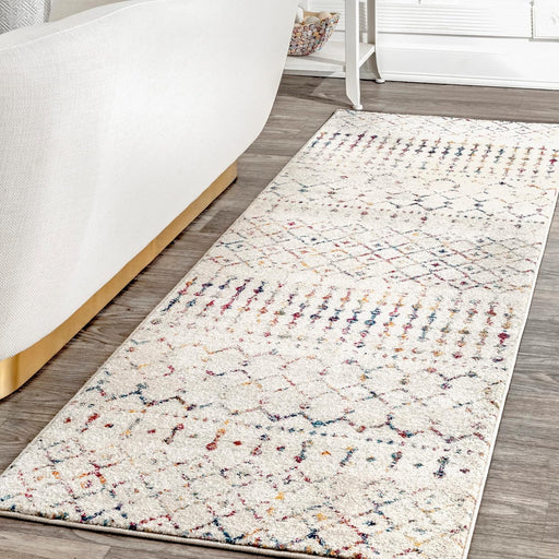 2x12 Runner Rug Moroccan Transitional Light Multi/Ivory Rug by nuLOOM