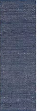 2 ft. x 8 ft. Blue Solid Jute Area Rug by nuLOOM