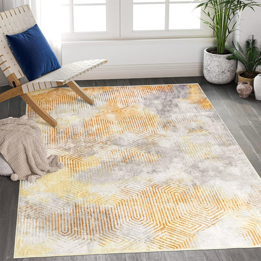 6'x9' Yellow Abstract Area Rug by Art&Tuft