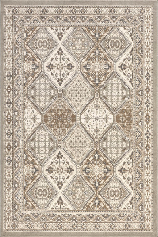 8x10 Taupe/Ivory Traditional Transitional Tiled Area Rug by nuLOOM 