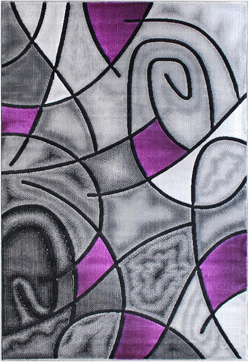 8' x 10' Purple Olefin Abstract Area Rug by Flash Furniture