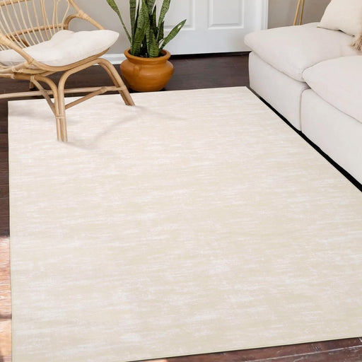 8' x 10' Cream-White Contemporary Indoor Modern Area Rug by RUGSREAL