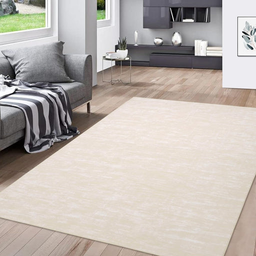 8' x 10' Cream-White Contemporary Indoor Modern Area Rug by RUGSREAL