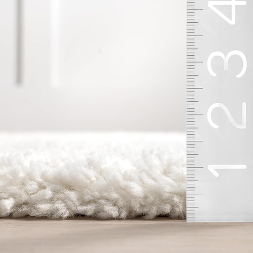 4' x 6' Off-white Contemporary Shag Area Rug by nuLOOM