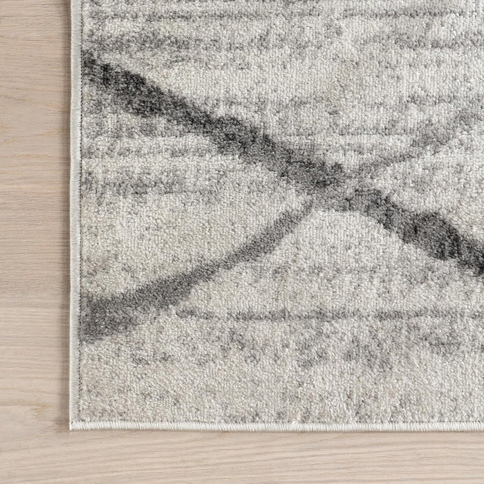 7x9 Grey/Off-White Modern/Contemporary Area Rug by nuLOOM