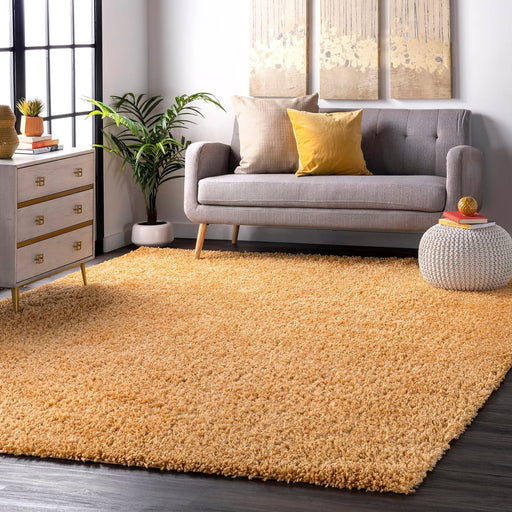 4x6 Yellow Casual Solid Shag Area Rug by nuLOOM