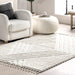 4x6 Ivory Geometric Shag Tassel Area Rug by nuLOOM