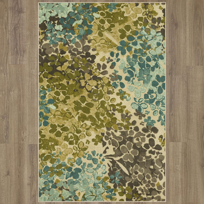 5'x8' Blue/Green Abstract Floral Area Rug by Mohawk