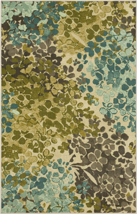 5'x8' Blue/Green Abstract Floral Area Rug by Mohawk