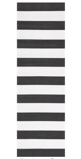 nuLOOM Christa Striped Black 2 ft. 6 in. x 8 ft. Indoor/Outdoor Runner Rug