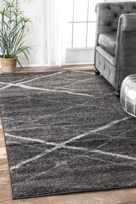 nuLOOM 2x3 Charcoal Contemporary Abstract Lines Area Rug