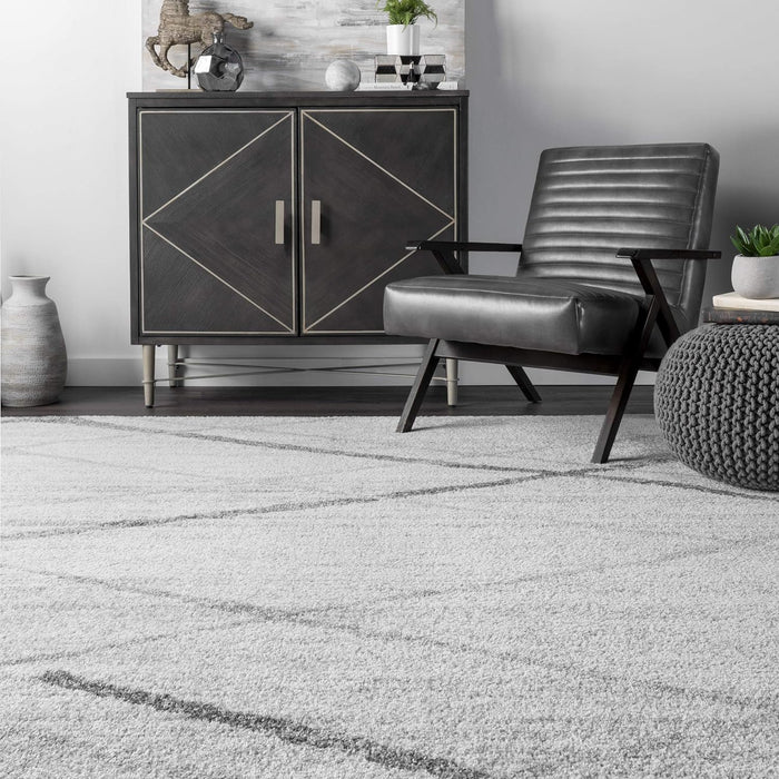 nuLOOM 3x5 Thigpen Contemporary Area Rug, Grey, Abstract Lines
