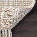 nuLOOM 2x10 Daniela Jute Tassel Hand Woven Area Rug, Off White, Solid Chunky Farmhouse Design, Natural Fiber