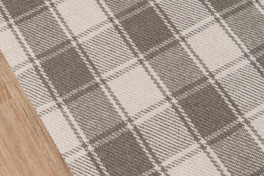 2' X 3' Grey Hand Woven Wool Area Rug