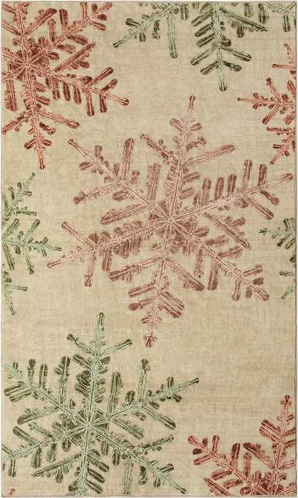 3'x 5',Multi Lahome Snowflake Stain Resistant Indoor