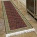 20" x 59", Redish Brown Traditional Flatweave Border Design