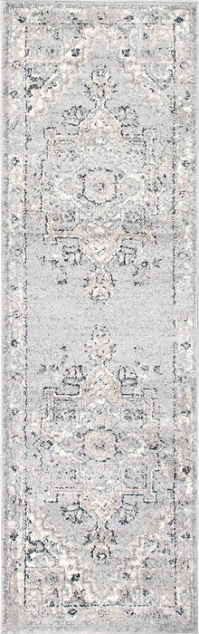 2x6 Grey/Ivory Traditional Distressed Vintage Persian Area Rug