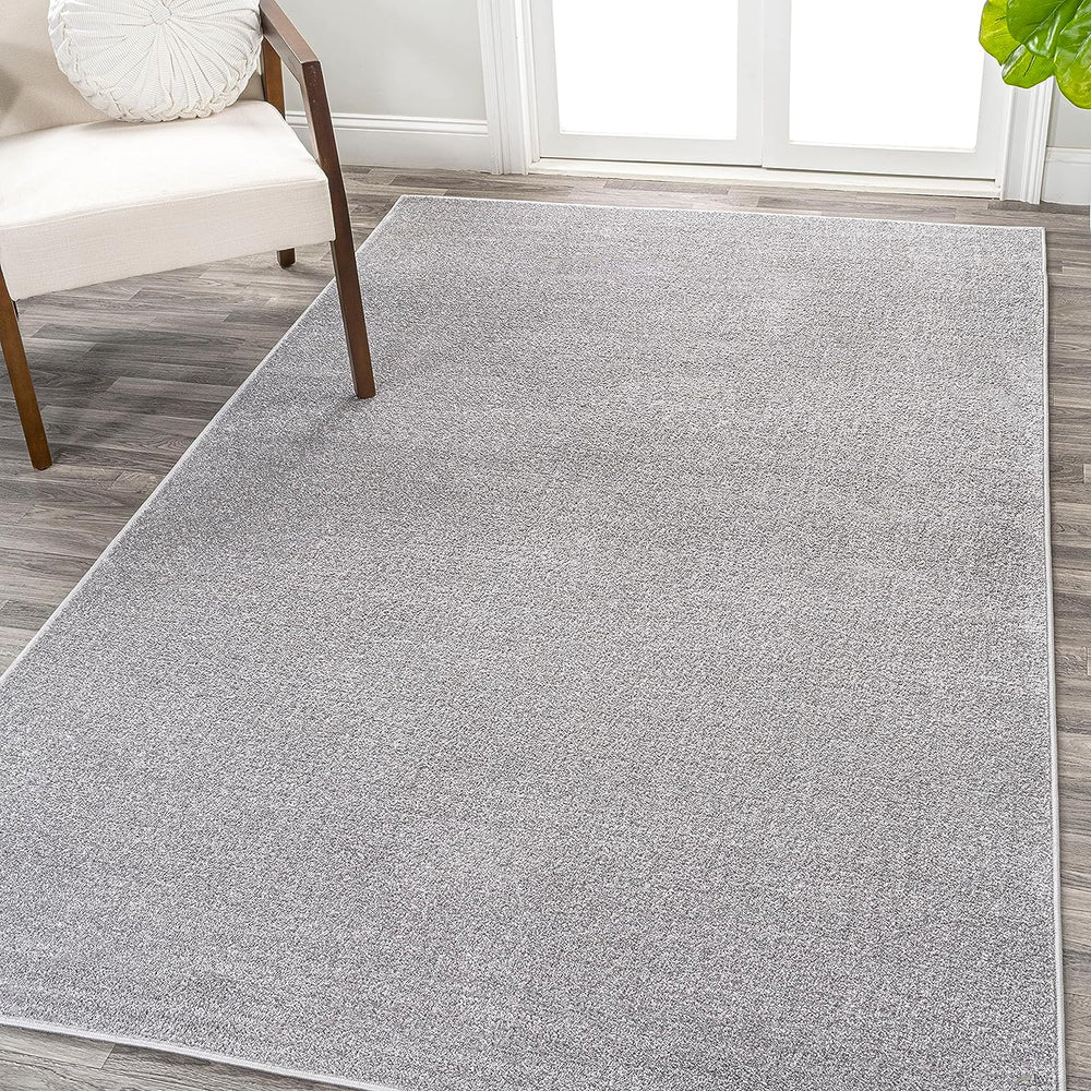 4 ft x 6 ft, Light Gray Haze Solid Casual Contemporary Solid Traditional Area-Rug