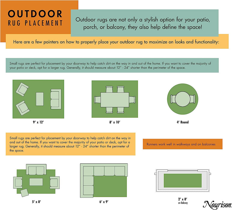 5' x 7' Ivory Beige Indoor/Outdoor Area Rug by Nourison Essentials