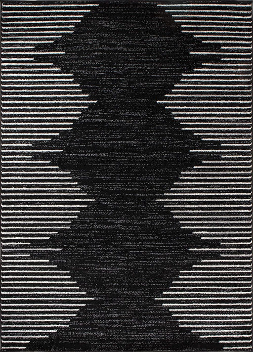 5'x7' Black Bohemian Stripe Area Rug by Rugshop