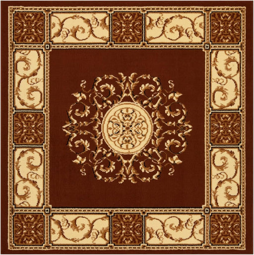 5' x 5' Square, Toffee Traditional Oriental Medallion