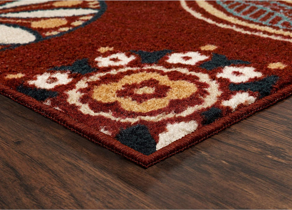 2'6 x 3'10, Merlot Floral Accent Maples Rugs