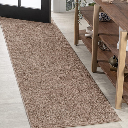2 ft x 10 ft, Brown Indoor Area-Rug Casual Contemporary Solid Traditional