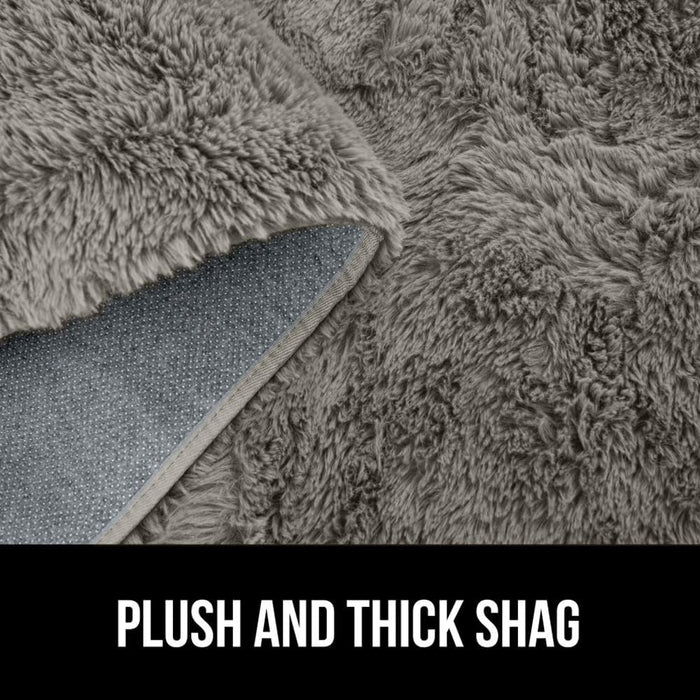 4x6 FT, Steel Gray Faux Fur Fluffy Shag Area Rug